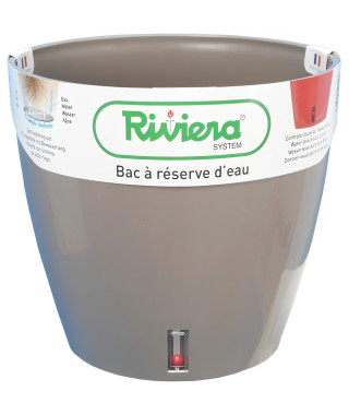 RIVIERA Bac a réserve d'eau - Rond - Ø 36 x H 33 cm -Taupe