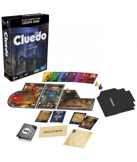 Cluedo Escape Vol au musée - jeu d'enquete façon Escape Game - jeu de plateau coopératif familial - a partir de 10 ans