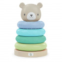 ITY de INGENUITY Cutie Stacks Nate, 4 anneaux de dentition a empiler sans BPA, support en faux bois, ours, vert, des 6 mois