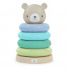 ITY de INGENUITY Cutie Stacks Nate, 4 anneaux de dentition a empiler sans BPA, support en faux bois, ours, vert, des 6 mois