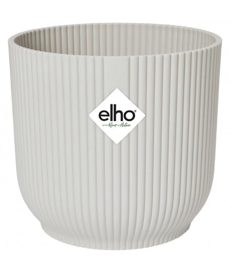 Elho Pot de fleurs Rond VIBES - Plastique - Ø25xH 23.0 cm - Blanc/Blanc soie