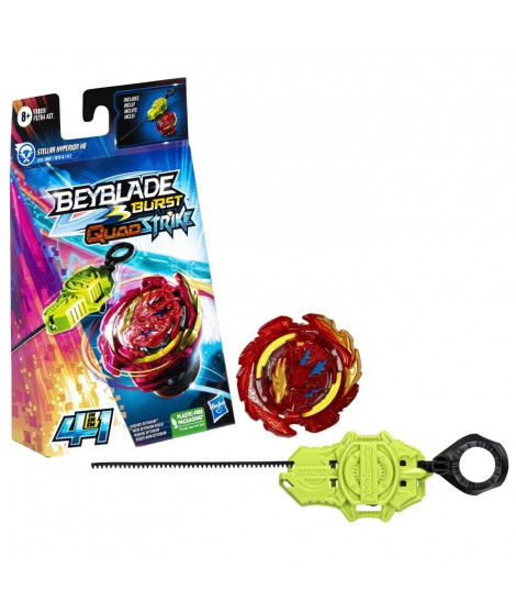 Beyblade Burst QuadStrike, Starter Pack avec toupie de compétition Stellar Hyperion H8 et lanceur