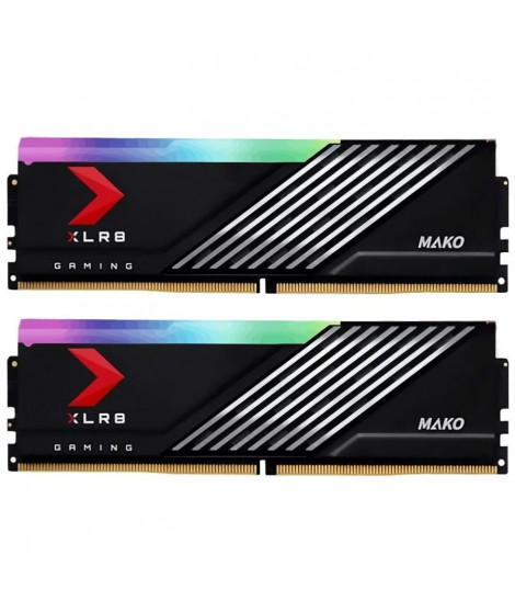 Mémoire RAM - PNY - XLR8 Gaming MAKO - RGB - DDR5 - 6400MHz - 2X16GB - (MD32GK2D5640040MXRGB)