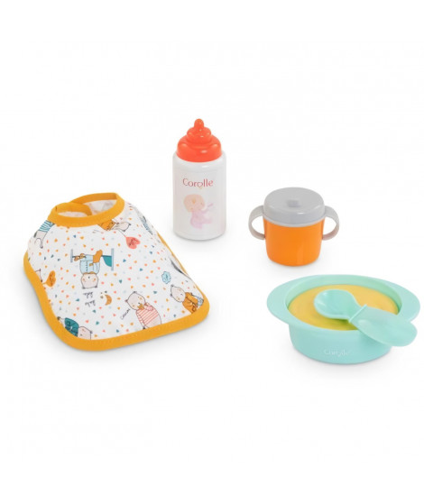 Petit Coffret Repas COROLLE - 5 accessoires - pour poupon 30 cm - des 18 mois