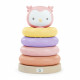 ITY de INGENUITY Cutie Stacks Nally, 4 anneaux de dentition a empiler sans BPA, support en faux bois, ours, rose, des 6 mois