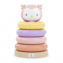 ITY de INGENUITY Cutie Stacks Nally, 4 anneaux de dentition a empiler sans BPA, support en faux bois, ours, rose, des 6 mois