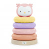 ITY de INGENUITY Cutie Stacks Nally, 4 anneaux de dentition a empiler sans BPA, support en faux bois, ours, rose, des 6 mois