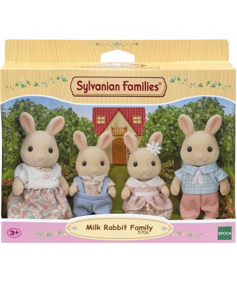 Poupée - SYLVANIAN FAMILIES - La famille Lapin Creme - Articulée et habillée avec soin