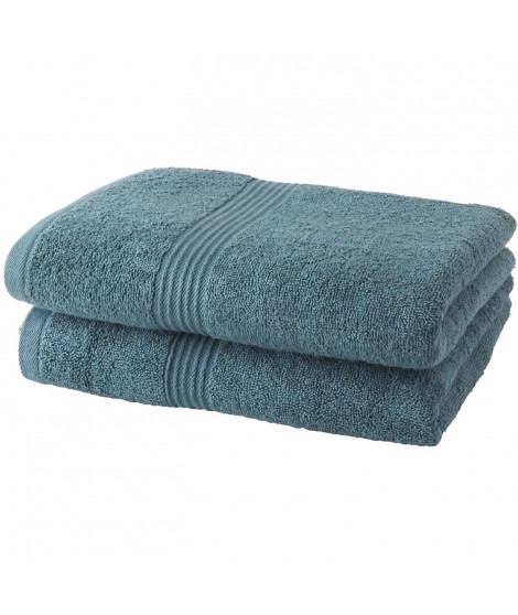 Lot de 2 serviettes de toilette TODAY 50x90 cm 100% Coton- Paon