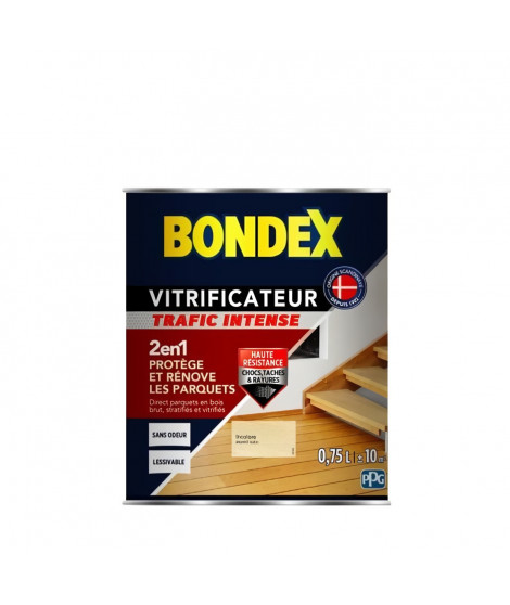 BONDEX Vitrificateur Satin pour Proteger et Rénover les Parquets et Escaliers - Incolore