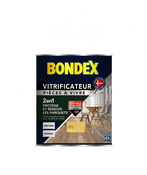 Vitrificateur Satin pour Proteger et Rénover les Parquets et Escaliers - BONDEX - Chene - Haute résistance - Lessivable - A+