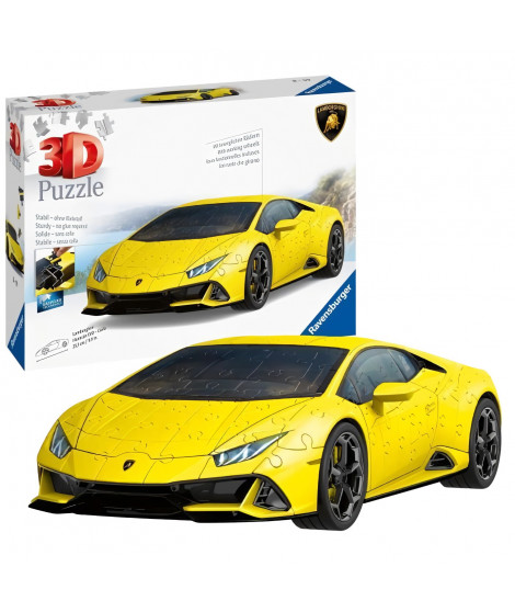 Puzzle 3D Lamborghini Huracán EVO - Edition jaune (avec grille)