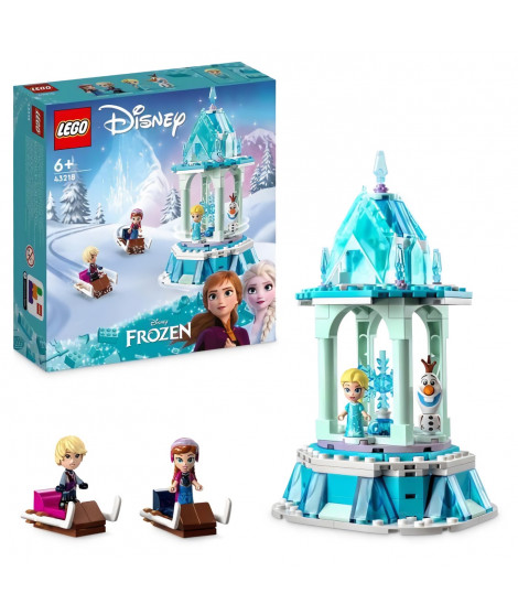 LEGO Disney Princesse 43218 Le Manege Magique d'Anna et Elsa, Jouet Reine des Neiges avec Figurine Olaf