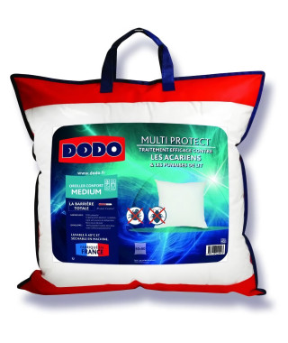 DODO Oreiller Multiprotect - 60x60 cm - Anti punaises de lit et anti-acariens - 100% Polyester