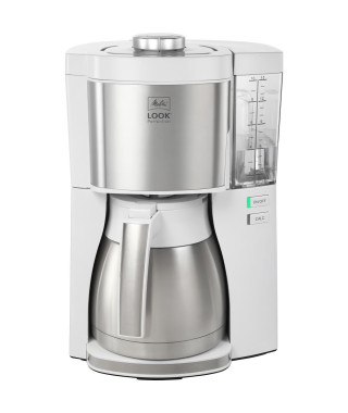 Cafetiere filtre MELITTA - Look V Therm Perfection 1025-15 Blanc/Acier Brossé - 10 tasses - AromaSelector