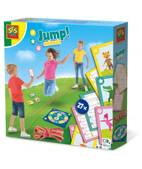 Jeu de cartes Jump! Animals - Sauts a l'élastique pour enfants de 3 ans et plus - SES CREATIVE