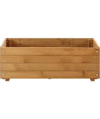 Jardiniere rectangulaire 60 L - Bois sapin d'Espagne - 80 x 40 x 27 cm - Traitement anti-corrosion