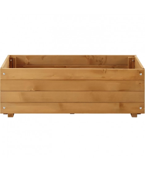 Jardiniere rectangulaire 60 L - Bois sapin d'Espagne - 80 x 40 x 27 cm - Traitement anti-corrosion