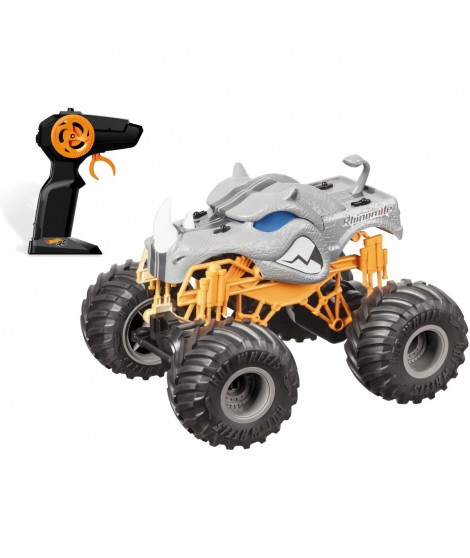 MONDO MOTORS - Véhicule radiocommandé - Effets lumineux - Hot Wheels Rhinomite - Monster Truck - 28cm