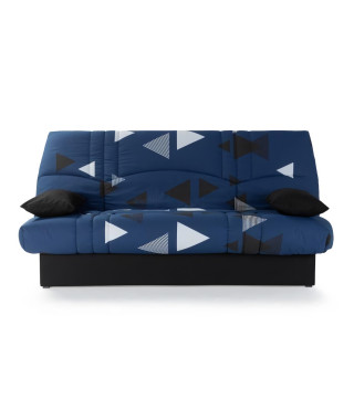 Banquette clic clac 3 places - tissu Bikini bleu - Style contemporain -  L 190 x P 92 cm - DREAM