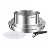 TEFAL INGENIO L896S504 Batterie de cuisine 5 pieces, Induction, Inox, Poeles 22/26 cm, Casserole 18 cm, Poignée amovible, Emo…