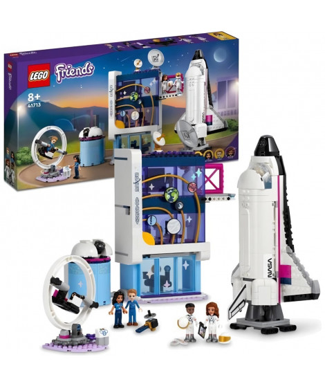 LEGO 41713 Friends L'Académie de l'Espace d'Olivia, Jouet sur l'Espace, avec Fusée et Simulateur, Cadeau Enfants Des 8 Ans