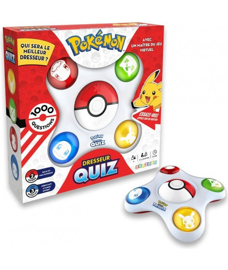 Bandai - Pokémon - Dresseur Quiz - Quiz connaissances 100% Pokémon - Jeu électronique interactif - parle français