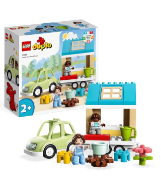 LEGO DUPLO Ma Ville 10986 La Maison Familiale sur Roues, Jouet Éducatif, avec Voiture, Briques