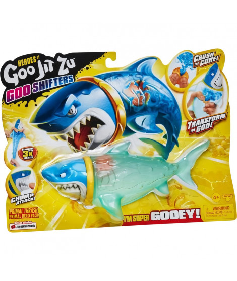 Figurine Requin Trash - MOOSE TOYS - Goo Jit Zu - Bleu - Extensible - 14 cm