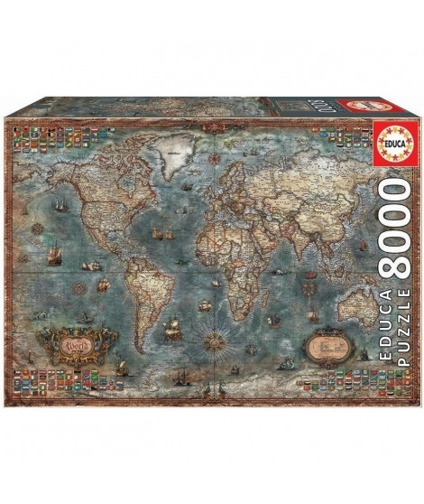 Puzzle 8000 pieces mappemonde historique - 18017 - EDUCA Borrás