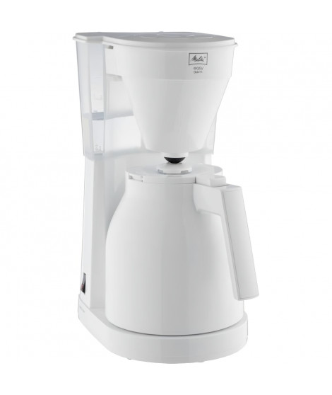 Melitta Easy Therm II 1023-05 Blanc - Cafetiere - Thermo-pot a commande a une main, réservoir d'eau transparent -Blanc