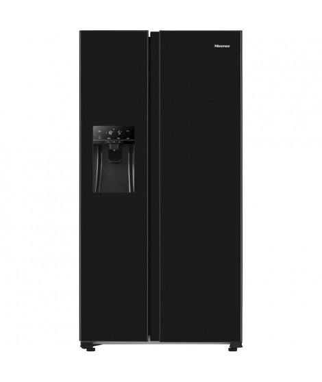 Réfrigérateur américain Hisense - RS650N4AB1 - 2 portes - 499L (334L+165L) - L91cmxH179cm - Noir