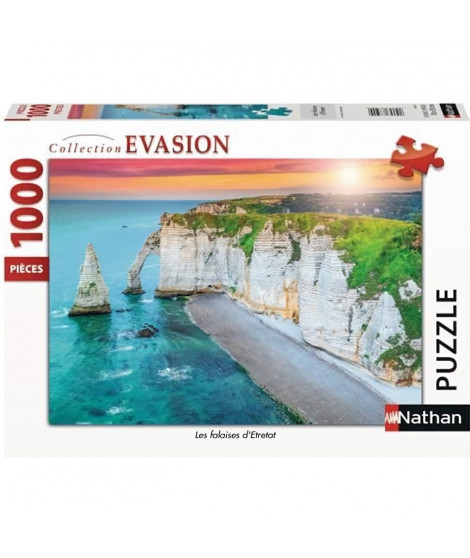Puzzle 1000 pieces - Les falaises d'Etretat - Nathan - Paysage et nature - Mixte - Des 14 ans