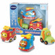 Coffret Trio Secours - VTECH - Tut Tut Bolides - Camion de pompiers, tracteur et hélico - 1 a 5 ans