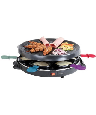 LIVOO - Appareil a raclette 6 personnes noir