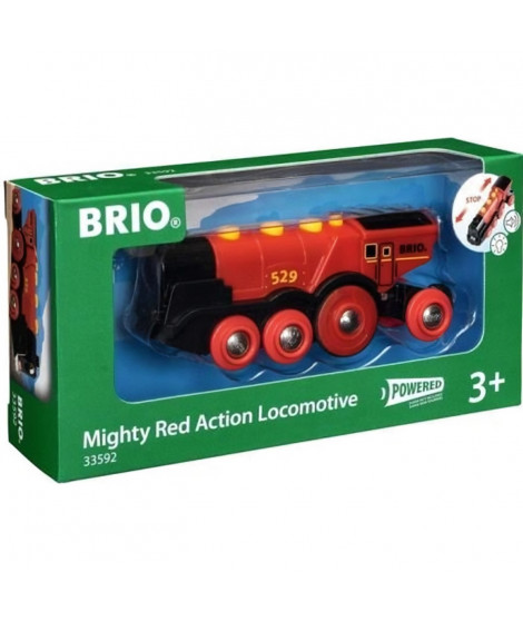 Locomotive Rouge Puissante a piles BRIO - Circuit de train en bois - Ravensburger - Des 3 ans - 33592