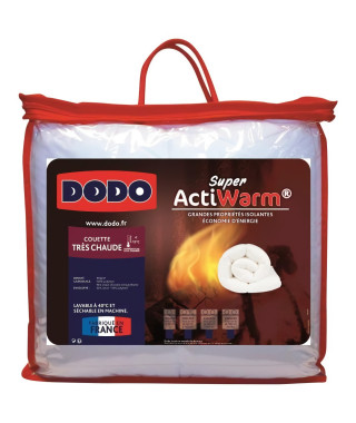 DODO Couette tres chaude 450g/m² SUPER ACTIWARM 200x200 cm blanc