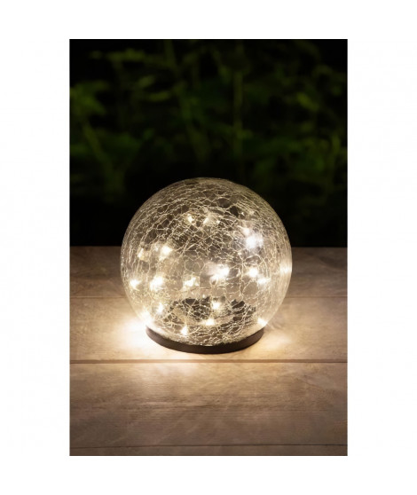 Sphere solaire GALIX - Effet verre brisé - Ø 15cm - 25 LED blanches