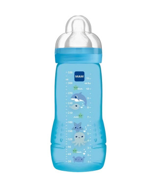 MAM Easy Active 2eme Âge Biberon +6m Bleu 330ml