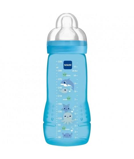 MAM Easy Active 2eme Âge Biberon +6m Bleu 330ml