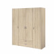 Armoire VARIA - Décor chene - 4 portes battantes + 2 tiroirs  - L 160 x H 185 x P 51 cm - PARISOT