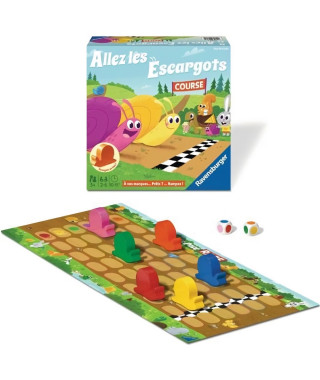 Allez les escargots - Ravensburger - Jeu de société enfants - Jeu de parcours - 2 a 6 joueurs - Des 3 ans