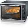 Mini Four chaleur SEVERIN TO2058 tournante 42 L, pierre a pizza et tournebroche, Four posable 1 800 W, Minuteur 120 min, Noir…