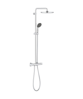 GROHE Colonne de douche avec mitigeur thermostatique Vitalio Start 250, tete de douche 250mm, douchette 2 jets, 26816000