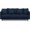 Canapé droit fixe 4 places - Tissu bleu - Classique - L 212 x P 93 cm - CONSTANCE
