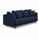 Canapé droit fixe 4 places - Tissu bleu - Classique - L 212 x P 93 cm - CONSTANCE