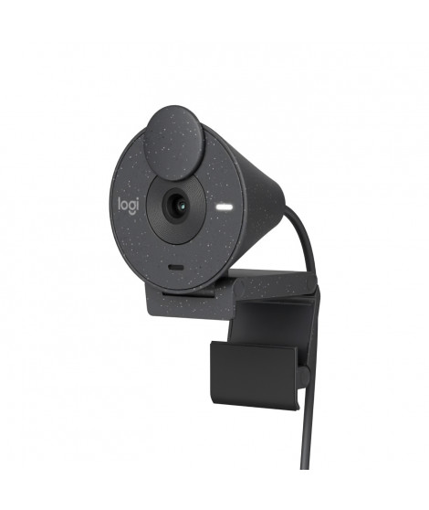 Logitech Brio 300 Webcam Full HD avec confidentialité, micro a réduction de bruit, USB-C - Graphite