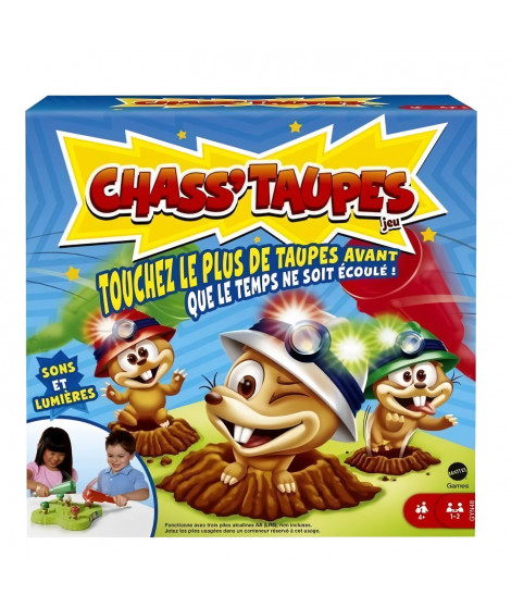 Mattel Games - Chasstaupes - Jeu de Société Enfant - 1 ou 2 joueurs - 4 ans et +
