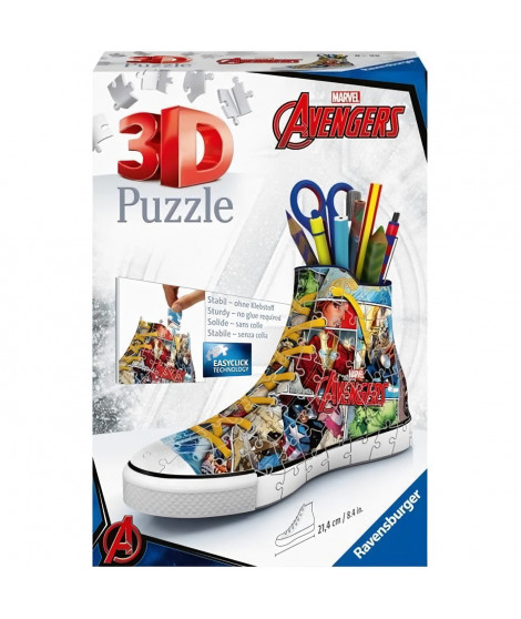 Puzzle 3D Sneaker Avengers - Ravensburger - Pot a crayons 108 pieces - Des 8 ans