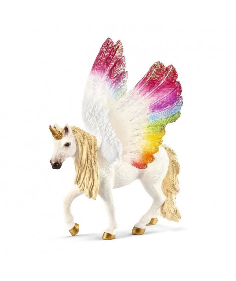 Figurine - SCHLEICH - Licorne ailée arc-en-ciel - Bayala - Blanc - A partir de 5 ans